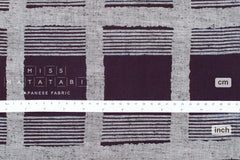 Shokunin Collection Hand-printed Chusen Japanese Yukata Fabric - Yuragi koushi - dark purple navy - 50cm