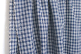 DEADSTOCK Japanese Fabric 100% Linen Check - blue - 50cm