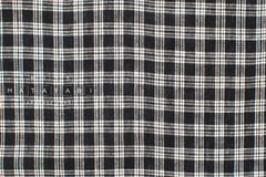DEADSTOCK Japanese Fabric 100% Linen Check - black - 50cm