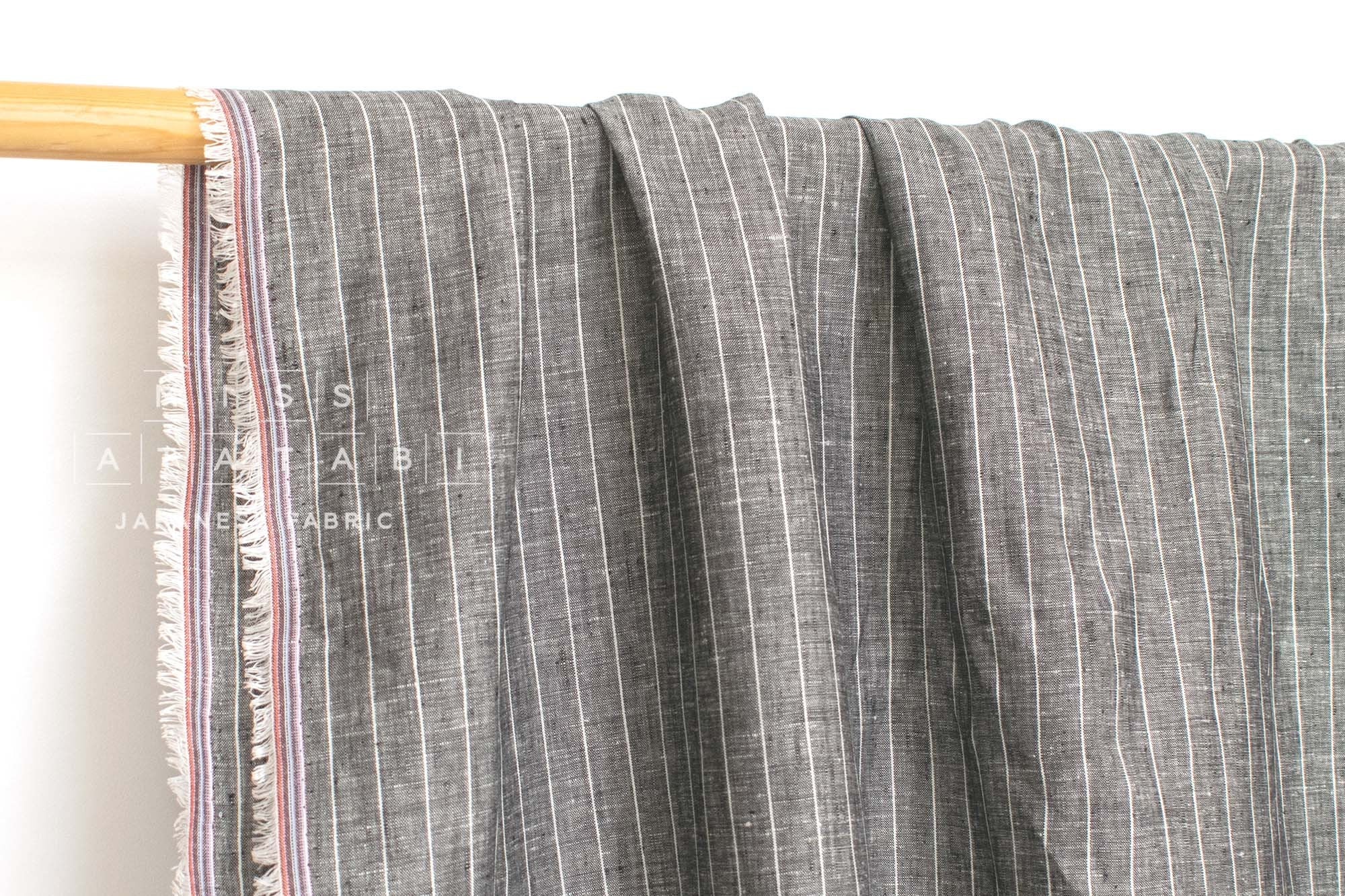 DEADSTOCK Japanese Fabric 100% Linen Stripes - 9002 - 50cm