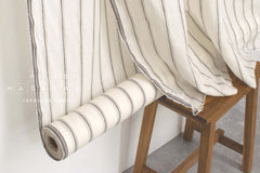DEADSTOCK Japanese Fabric 100% Linen Stripes - 1 - 50cm