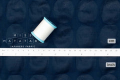 Japanese Fabric Spots Seersucker Lawn - navy blue - 50cm