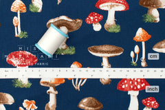 Japanese Fabric Retro Vintage Toadstools - E - 50cm
