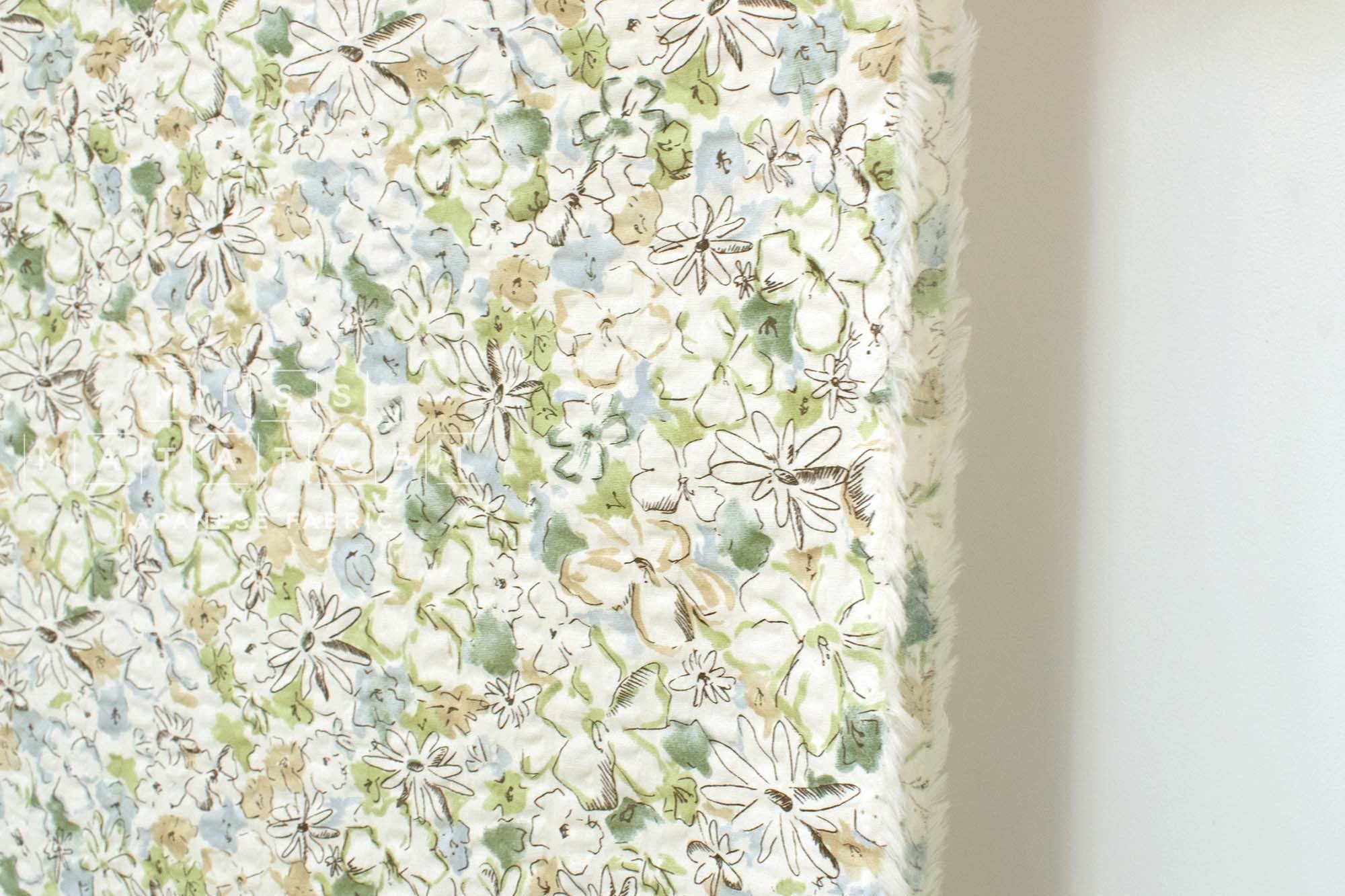 Japanese Fabric Cotton Ripple Serena Floral - D - 50cm