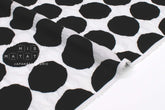 Japanese Fabric Spots Ripple Lawn - black on white - 50cm