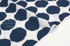 Japanese Fabric Spots Ripple Lawn - navy - 50cm