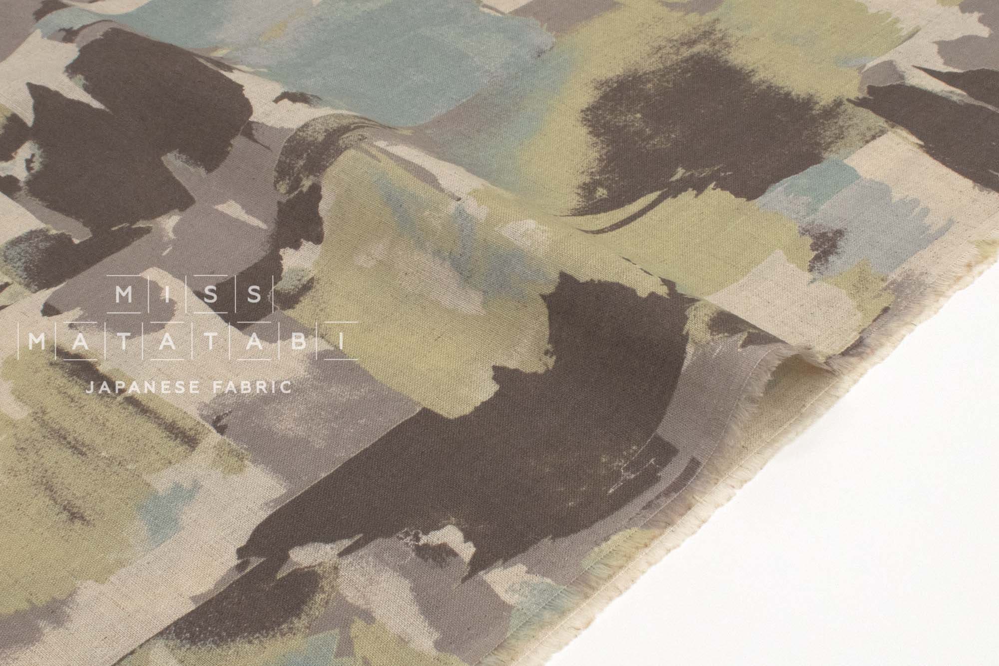 Japanese Fabric Contemporary Art Linen Blend - C - 50cm