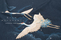 Shokunin Collection Hand-printed Japanese Fabric Panel Flying Cranes - 50cm