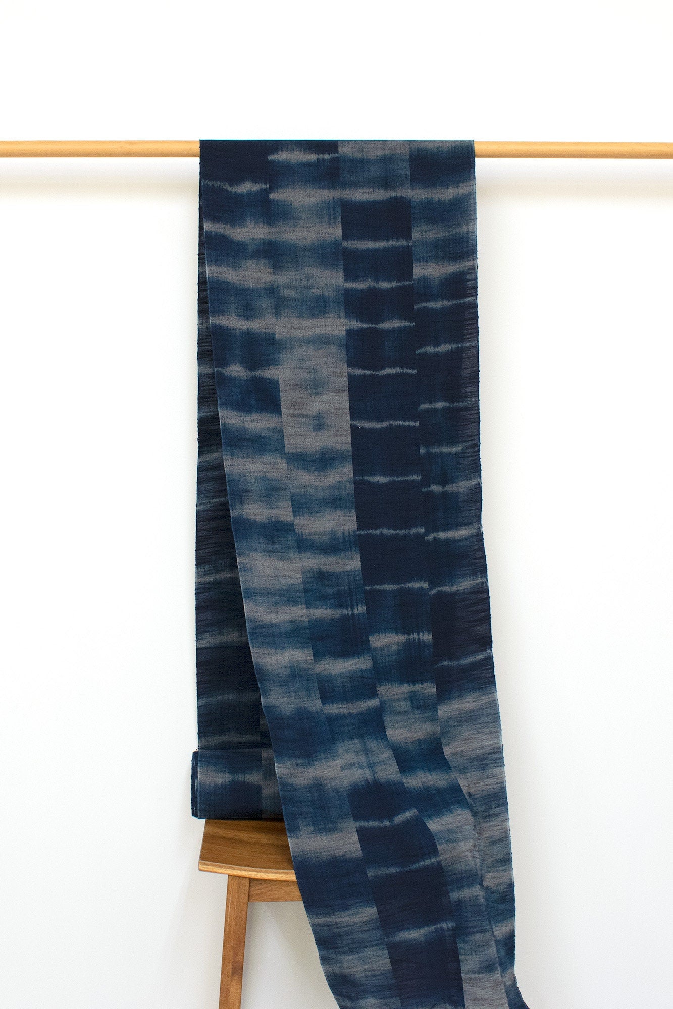 Shokunin Collection Kurume Kasuri Sun-dried Indigo Fabric - 1 - 50cm