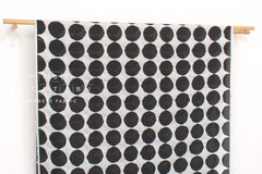 Japanese Fabric Spots Ripple Lawn - black on white - 50cm