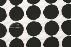 Japanese Fabric Spots Ripple Lawn - black on white - 50cm