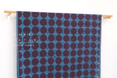 Japanese Fabric Spots Ripple Lawn - teal blue - 50cm