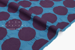 Japanese Fabric Spots Ripple Lawn - teal blue - 50cm