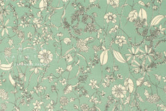 Japanese Fabric Corduroy Illustrated Garden - C - 50cm