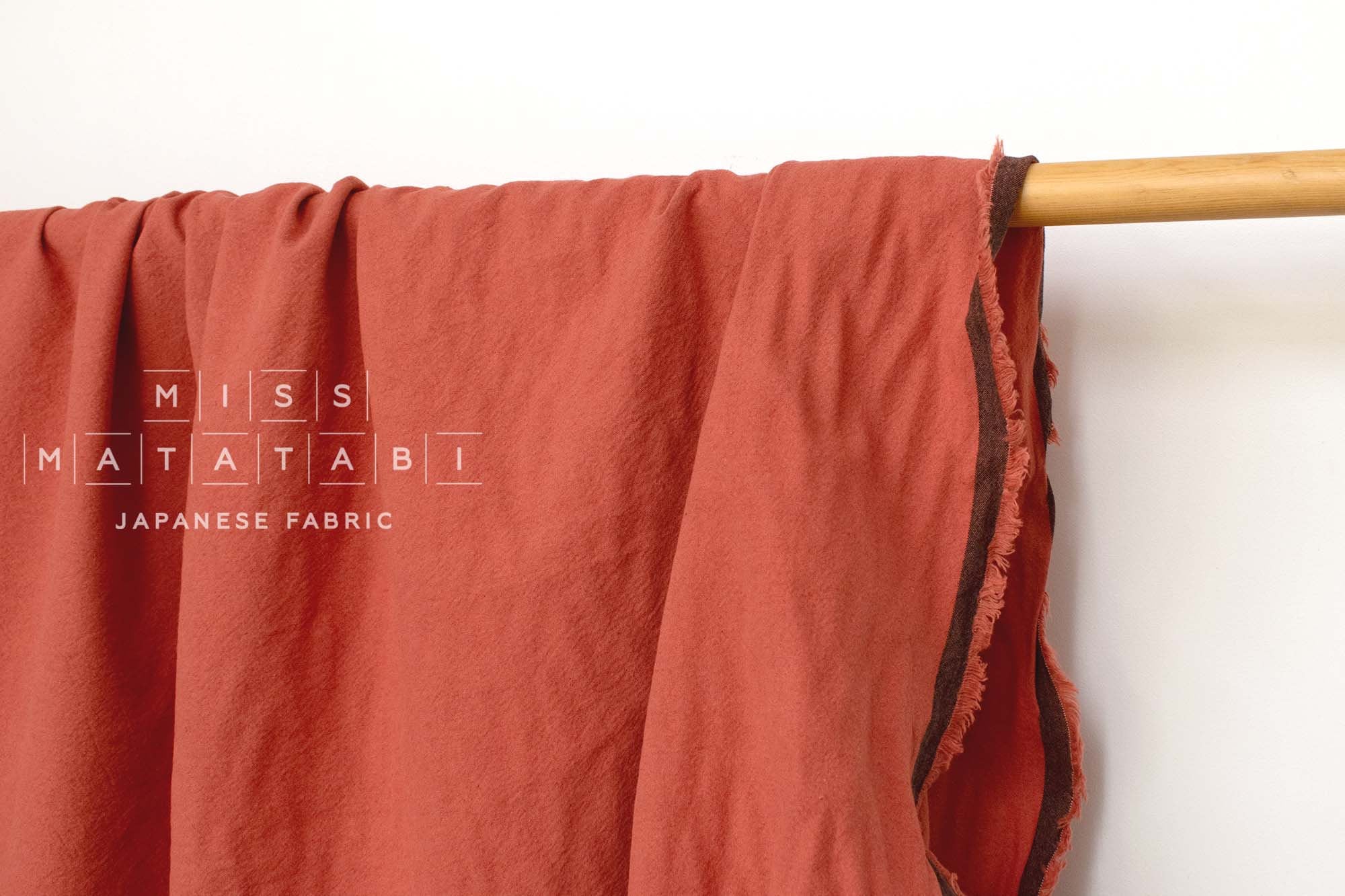 Japanese Fabric Shokunin Collection Azumadaki - coral orange - 50cm