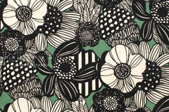 Japanese Fabric Corduroy Wild Floral - B - 50cm