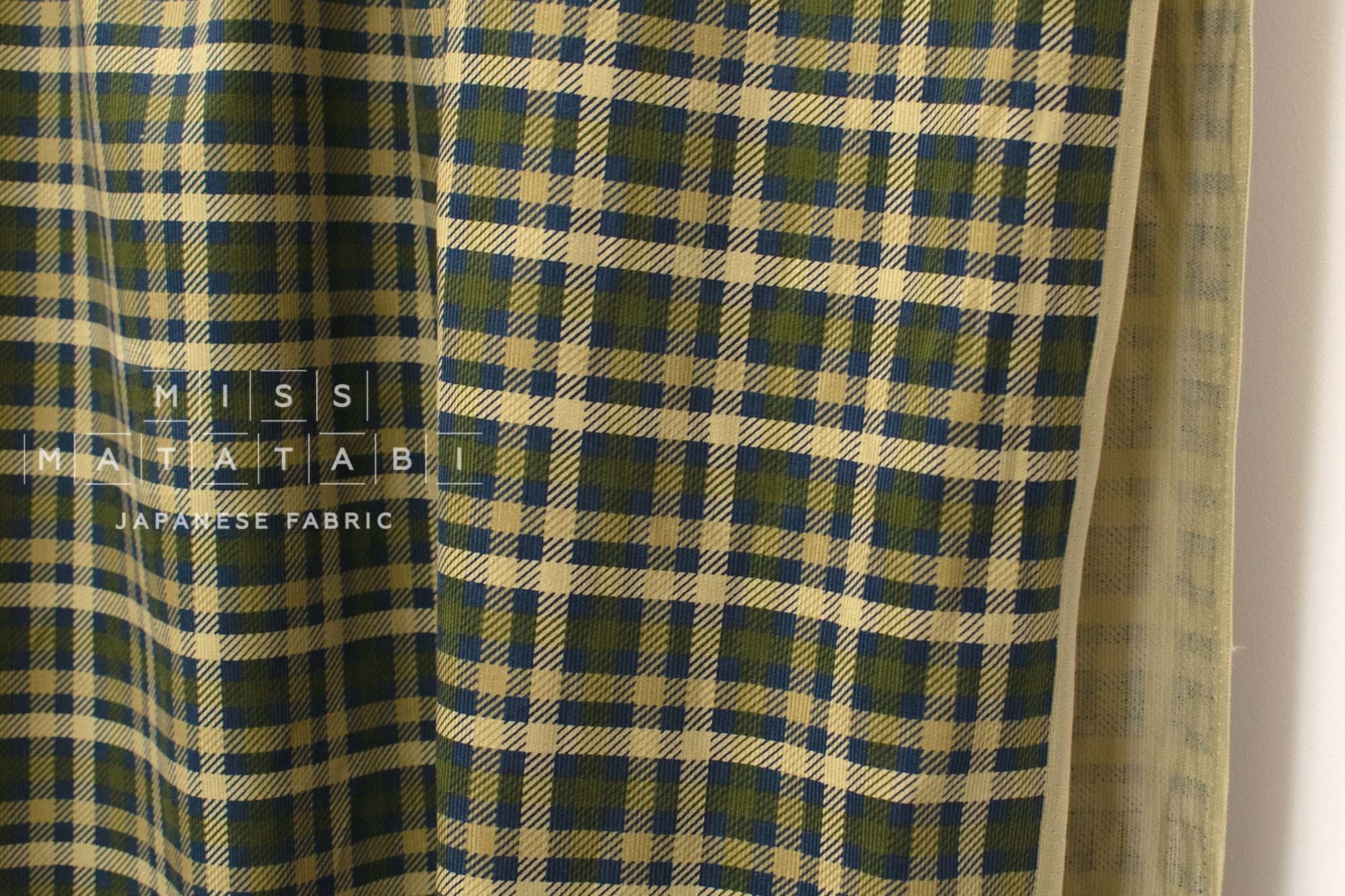 DEADSTOCK Japanese Fabric Corduroy - check - 50cm