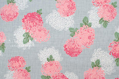 DEADSTOCK Japanese Fabric Traditional Floral - grey - 50cm