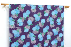 DEADSTOCK Japanese Fabric Traditional Floral - purple, blue - 50cm