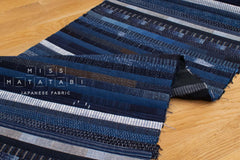 Shokunin Collection Kurume Kasuri Indigo Fabric - patchwork - 50cm