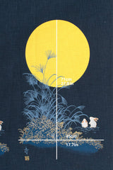 Shokunin Collection Hand-printed Japanese Fabric Panel Otsukimi, Night of the Harvest Moon - 50cm