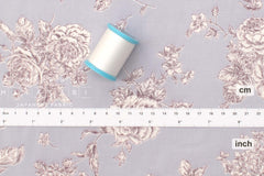 DEADSTOCK Japanese Fabric Rosie's Floral - pale grey mauve - 50cm