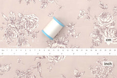 DEADSTOCK Japanese Fabric Rosie's Floral - pale dusty pink - 50cm