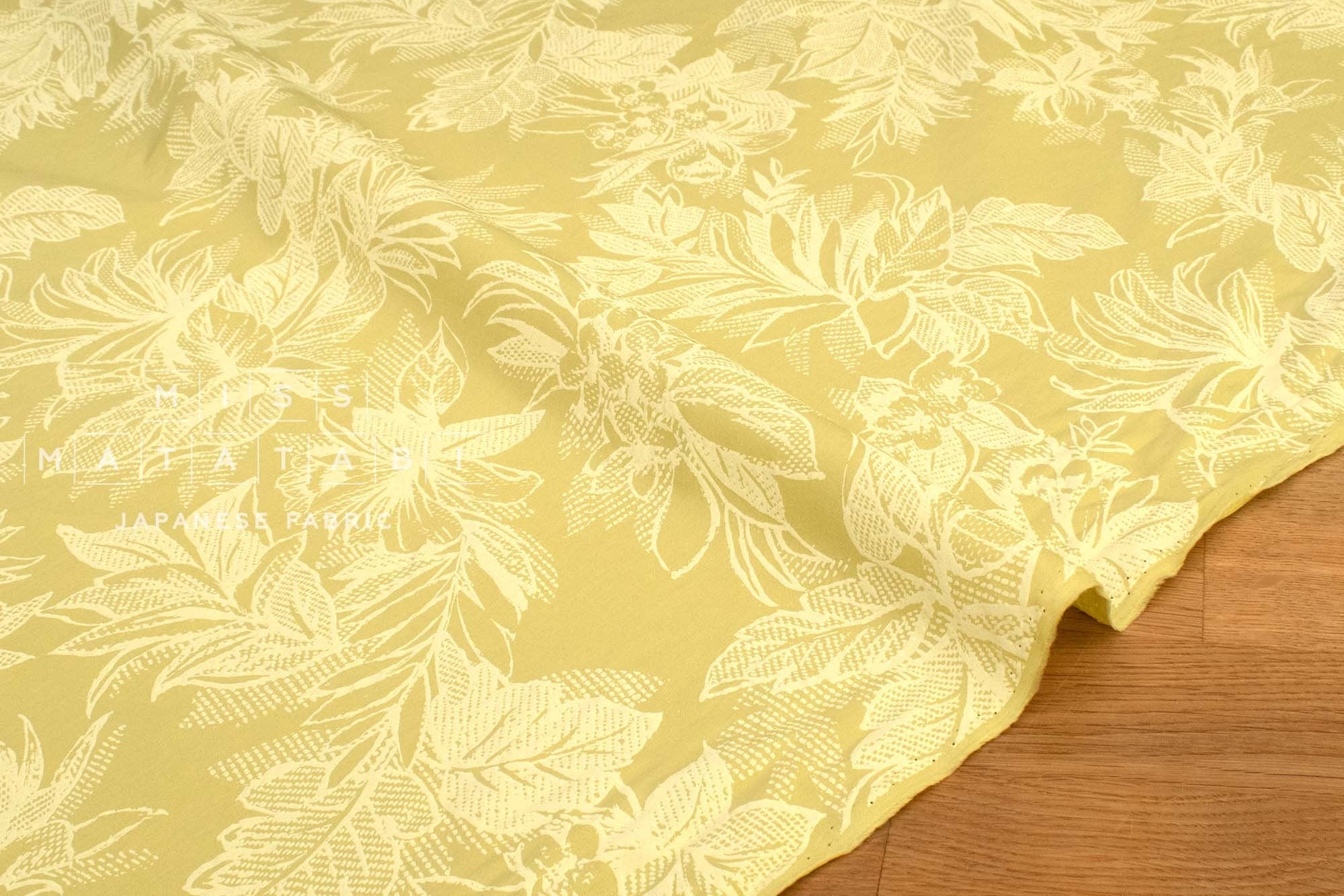 Japanese Fabric Textured Print Cotton Lawn - pistachio - 50cm