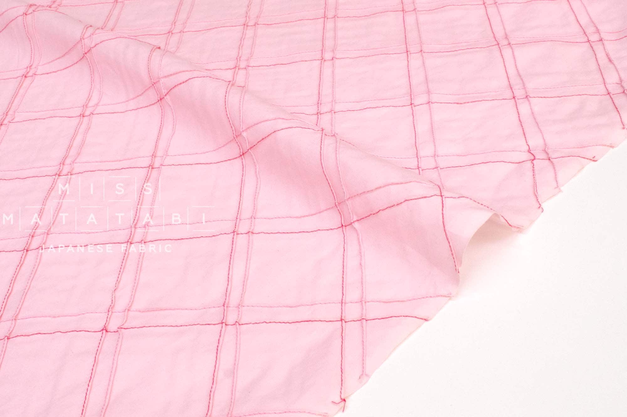 DEADSTOCK Japanese Fabric Pintuck Cotton - pink - 50cm