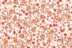 DEADSTOCK Japanese Fabric Pretty Fall Floral - orange - 50cm