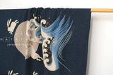 Shokunin Collection Hand-printed Japanese Fabric Panel Usagi and Nami - 50cm