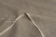 DEADSTOCK Japanese Fabric Washed Herringbone Linen Voile - C - 50cm
