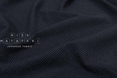 DEADSTOCK Japanese Fabric Shokunin Collection Yarn Dyed Little Sashiko Stitches - almost black blue - 50cm