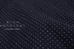DEADSTOCK Japanese Fabric Shokunin Collection Yarn Dyed Little Sashiko Stitches - almost black blue - 50cm