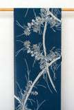Shokunin Collection Hand-printed Chusen Japanese Yukata Fabric - Take ni Akikusa - blue - 50cm
