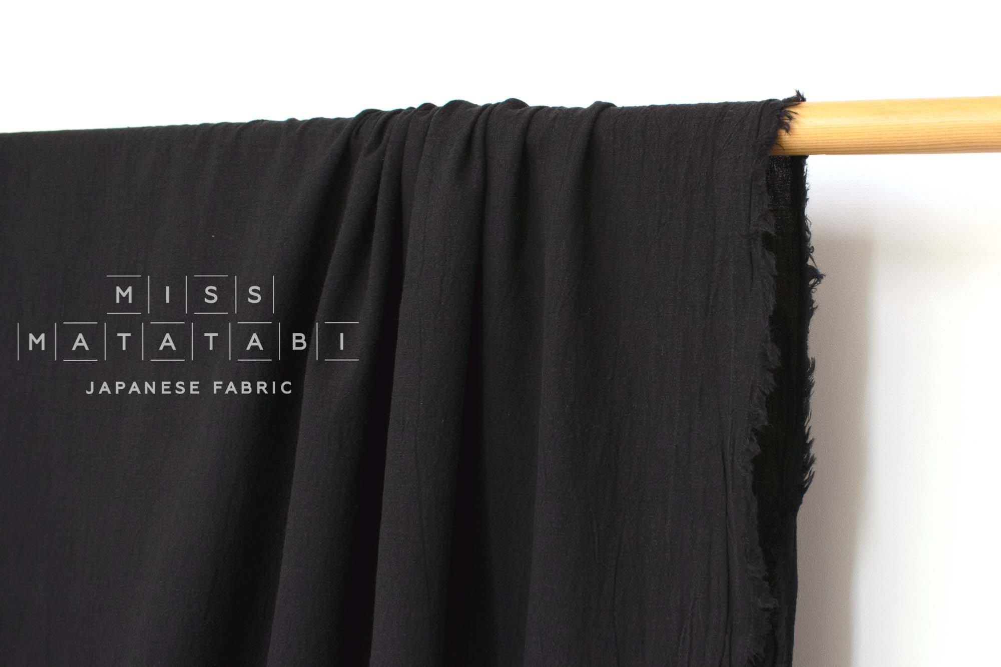 DEADSTOCK Japanese Fabric Shokunin Collection Azumadaki - black - 50cm