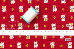 Japanese Fabric Traditional Series Maneki Neko - B - 50cm