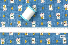 Japanese Fabric Traditional Series Maneki Neko - D - 50cm