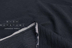 DEADSTOCK Japanese Fabric Shokunin Collection Yarn Dyed Little Sashiko Stitches - almost black blue - 50cm