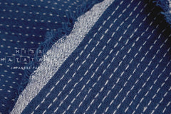 DEADSTOCK Japanese Fabric Shokunin Collection Yarn Dyed Little Sashiko Stitches - blue - 50cm