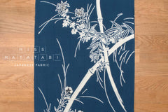 Shokunin Collection Hand-printed Chusen Japanese Yukata Fabric - Take ni Akikusa - blue - 50cm