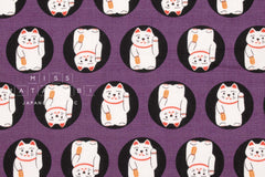 Japanese Fabric Maneki Neko - purple - 50cm