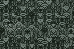 Japanese Fabric Cats in the Sea - grey, black - 50cm