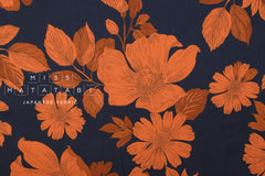 Japanese Fabric Henrietta - orange, navy - 50cm