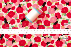 Japanese Fabric Camellia Cats - 50cm