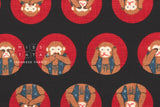 Japanese Fabric Three Wise Monkeys - E - 50cm