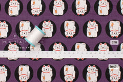 Japanese Fabric Maneki Neko - purple - 50cm