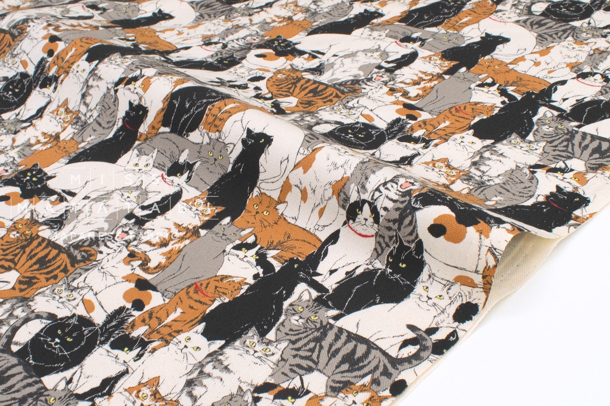 Japanese Fabric Cat Moo and his Friends - A - 50cm