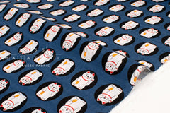 Japanese Fabric Maneki Neko - blue - 50cm