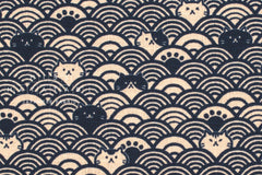 Japanese Fabric Cats in the Sea - C - 50cm